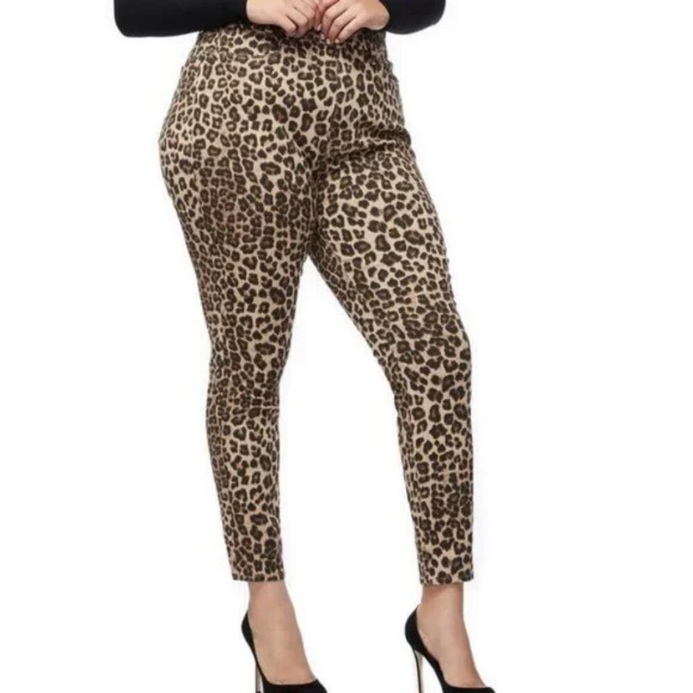 Good American "Good Waist" Cheetah Jeans